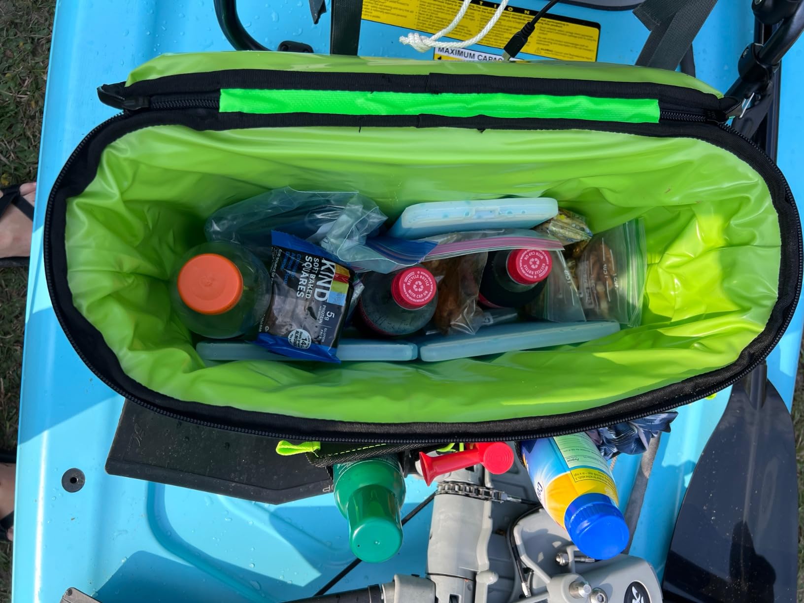 Kayak Cooler Behind Seat, Waterproof Cooler for Kayaking | Mesh Pockets, 12 Bottles or 24 Can Capacity, Includes Bungee Cords, Kayak Accessories Cooler Bag for Travel & Beach customer photo 2