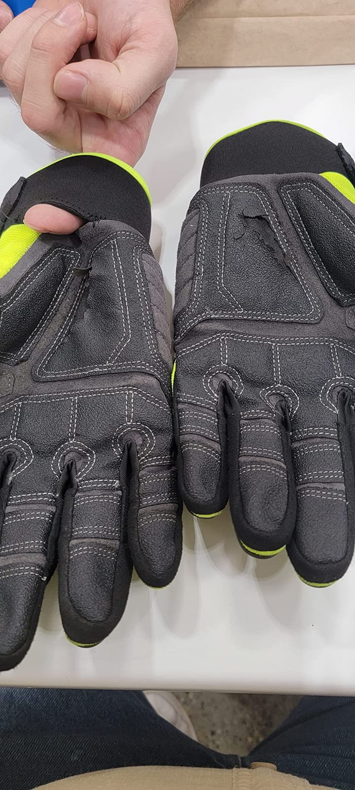 HANDLANDY HLDD Heavy Duty Work Gloves, TPR Protector Impact Gloves, Men Anti Vibration Mechanic Work Glove TouchScreen customer photo 1