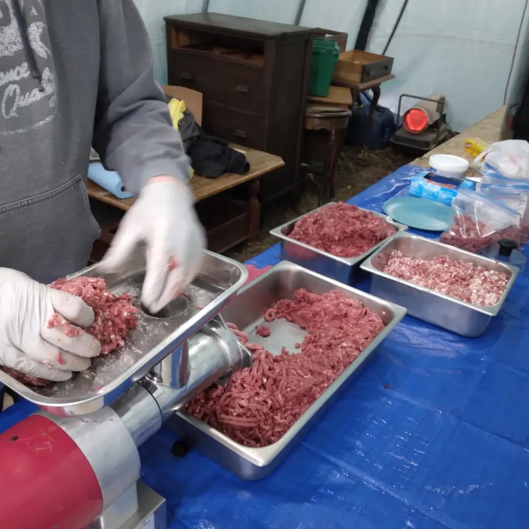 VEVOR, 661 Lbs/Hour 800 W Machine, 1.5 HP Electric Mincer with 2 Grinding Plates, Sausage Kit Set Meat Grinder Heavy Duty, Home Kitchen & Commercial Use Red, 800 W customer photo 2