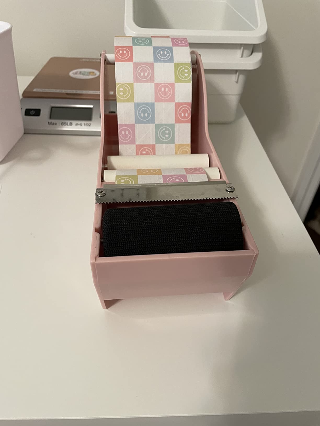 WELSTIK Water Activated Gummed Kraft Paper Tape Packaging Dispenser 3 Inch for Shipping, Carton and Box Sealing, Pink customer photo 1
