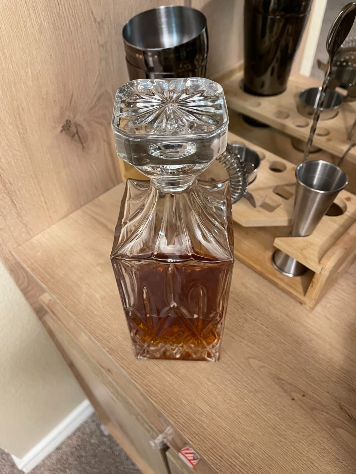 Whiskey Decanter With Glass Stopper ,25 oz Liquor Decanter For Alcohol , Wine , Scotch , Brandy or Bourbon Decanter , Lead-Free Crystal Decanter customer photo 2