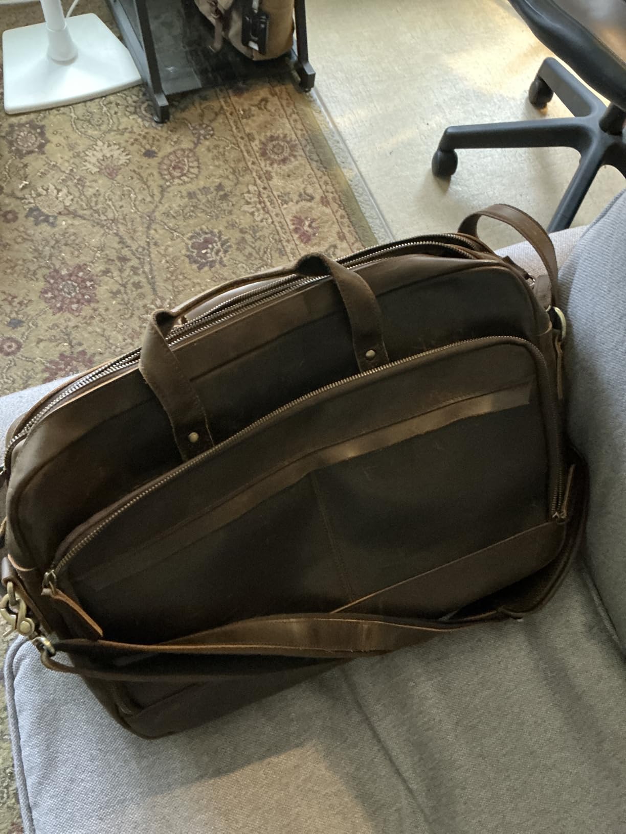 Masa Kawa Leather Briefcase for Men 15.6