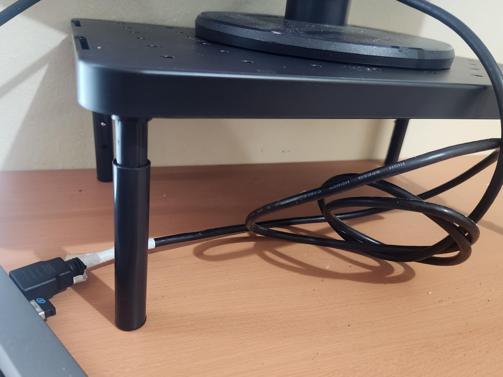 WALI Computer Monitor Stand for Desk, Adjustable Laptop Riser, up to 44 lbs | Monitor Riser Under-Desk Storage, Fits Monitors, Laptops, Printers, for Home, Office, School Supplies (STT003), 1 Pack, Black customer photo 1