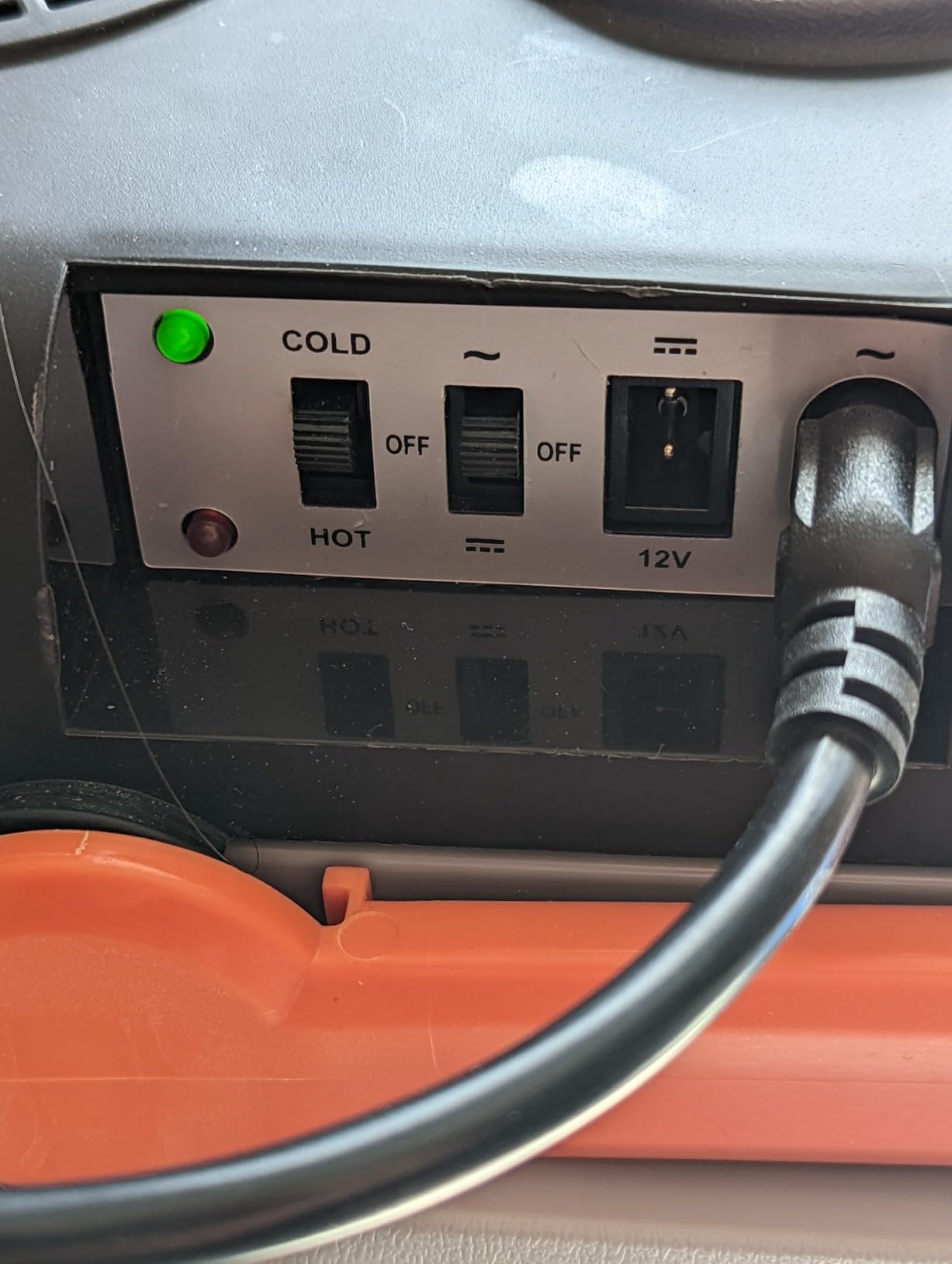 Electric Car Cooler and Warmer, 26 Quart Capacity, Thermoelectric Iceless Cooler for Travel, Camping, Vehicles, Truck, Home - 12V DC and 120V AC (Black & Orange) customer photo 1