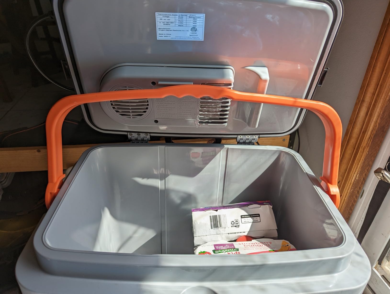 Electric Car Cooler and Warmer, 26 Quart Capacity, Thermoelectric Iceless Cooler for Travel, Camping, Vehicles, Truck, Home - 12V DC and 120V AC (Black & Orange) customer photo 2
