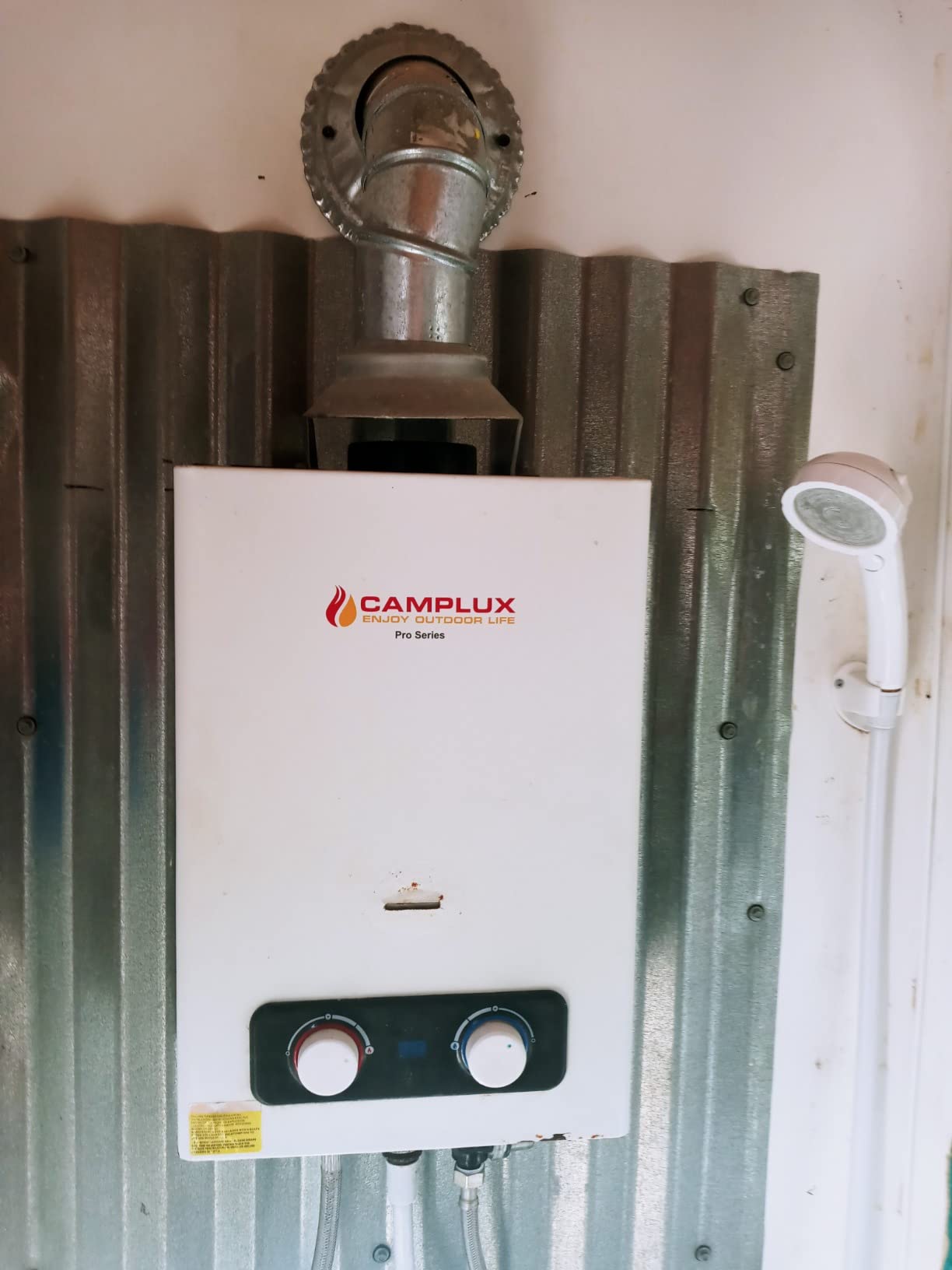 CAMPLUX Portable Tankless Water Heater, 1.58 GPM Outdoor Propane Water Heater with 3.54'' S/S Rain Cap, for Camping, 41,000 BTU, BD158C customer photo 2