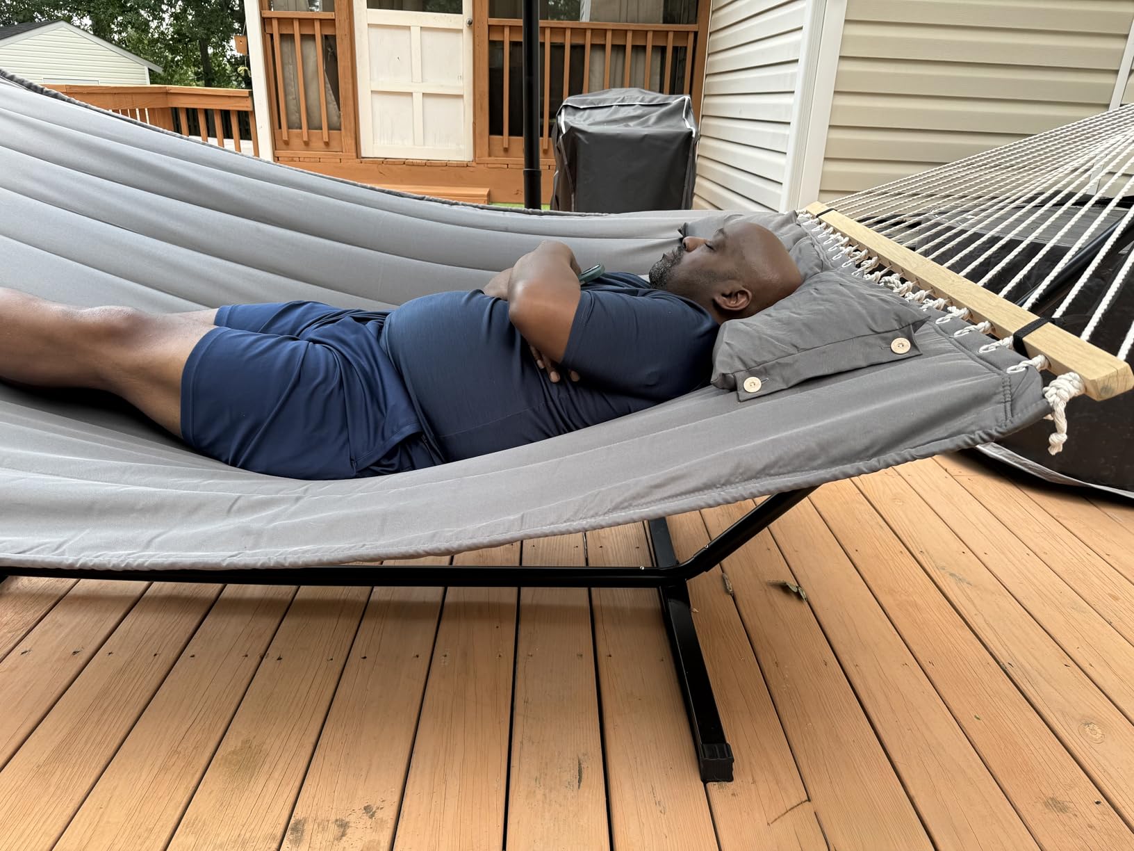 SUNCREAT 2 Person Hammock with Stand, 475 lbs Capacity, Dark Grey | Heavy Duty Portable Hammocks, Heavy Duty Hammock with Stand customer photo 2