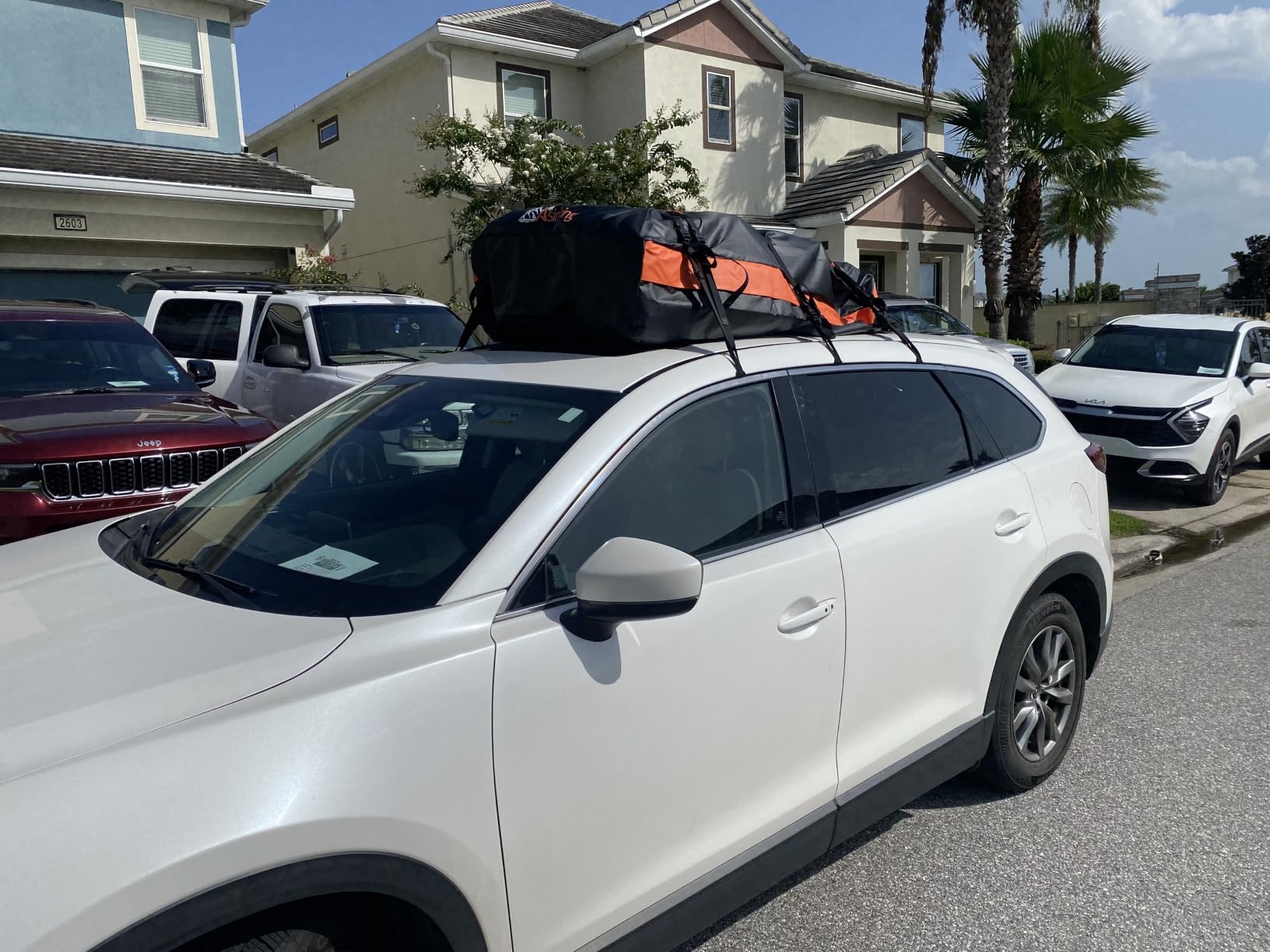 Car Rooftop Cargo Carrier Bag, 21 Cubic Feet 100% Waterproof Heavy Duty 840D Car Roof Bag for All Vehicle with/Without Racks - Anti-Slip Mat, 6 Door Hooks, Storage Bags, 2 Extra Straps, Luggage Lock customer photo 1