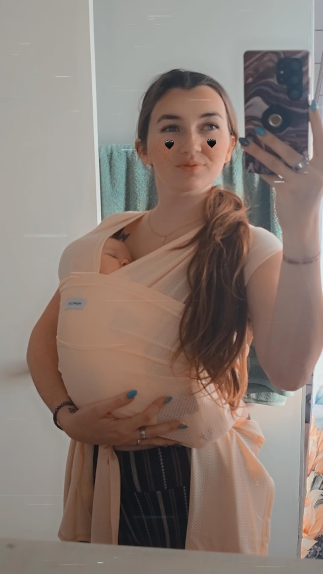 Momcozy Baby Wrap Carrier, Easy-On 2-Piece Design, Newborn to 33 lb customer photo 2