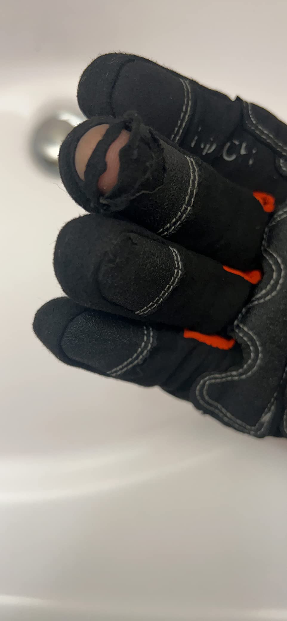 Vgo... 1-Pair Safety Work Gloves - Mechanics & Impact - Anti-Vibration & Rigger - Heavy Duty (M, Orange, SL8849IP) customer photo 1