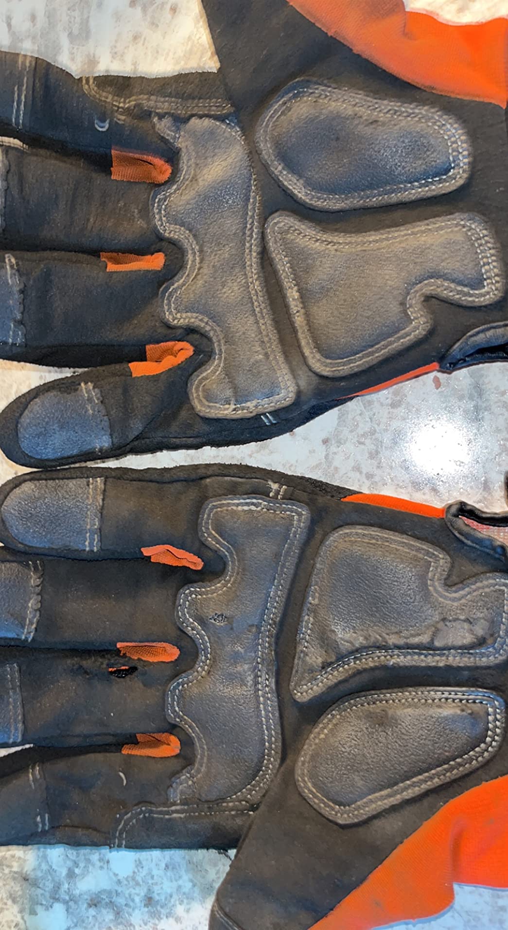 Vgo... 1-Pair Safety Work Gloves - Mechanics & Impact - Anti-Vibration & Rigger - Heavy Duty (M, Orange, SL8849IP) customer photo 2