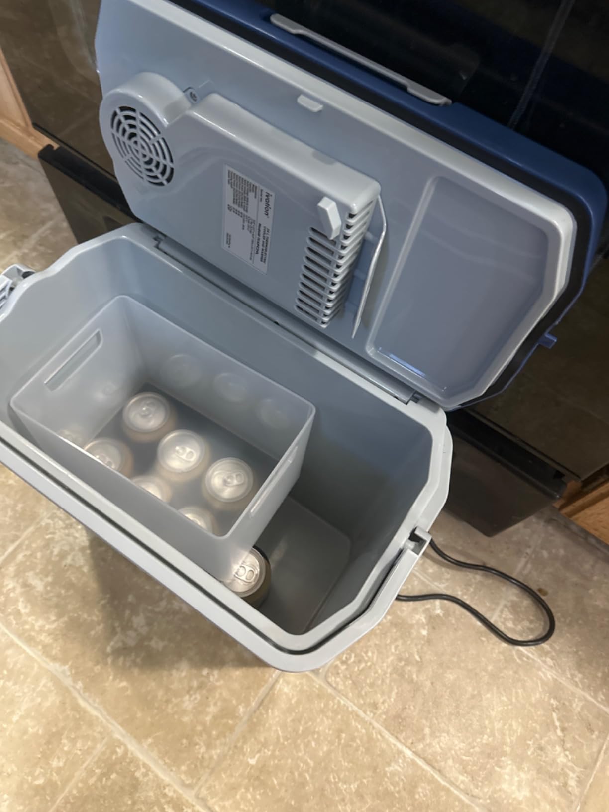 Ivation Electric Cooler & Warmer, Portable Thermoelectric Fridge w/Handle | for Vehicles & Trucks| Includes 110V AC Home Power Cord & 12V DC Car Adapter for Camping, Travel & Picnics, 24L customer photo 1