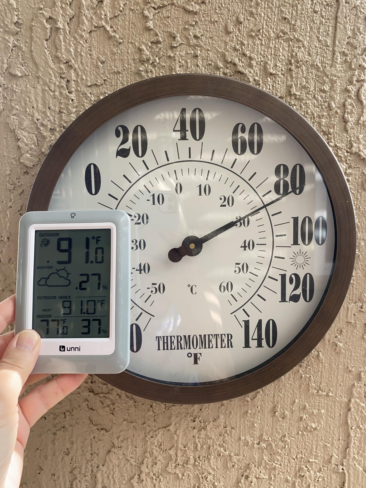 Indoor Outdoor Thermometer Hygrometer Wireless Weather Station, Temperature Humidity Monitor Battery Powered Inside Outside Thermometers with 330ft Range Remote Sensor and Backlight Display customer photo 2
