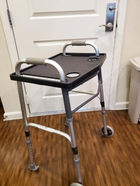 Support Plus Walker Tray Table - Non Slip Mobility Mat with Cup Holder (21