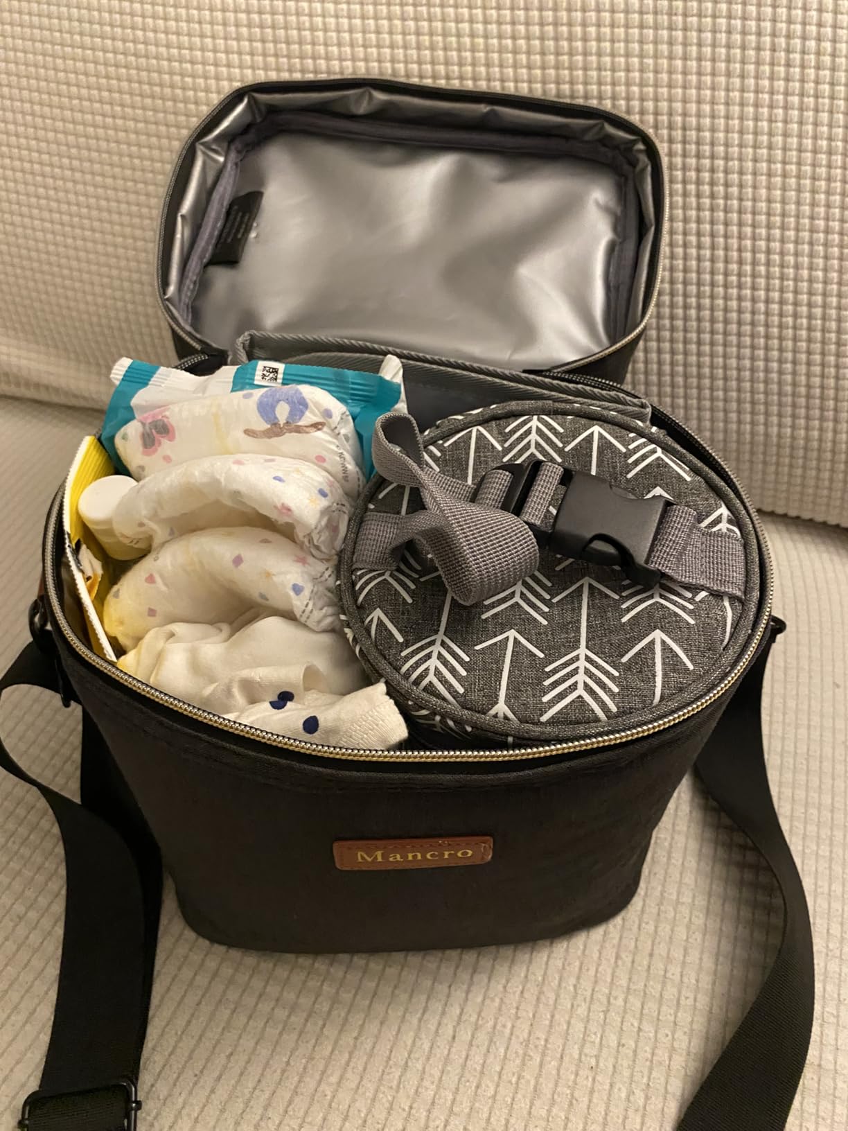 Mancro Breastmilk Cooler Bag with Ice Pack Fits 6 Baby Bottle Up to 9 Ounce customer photo 1