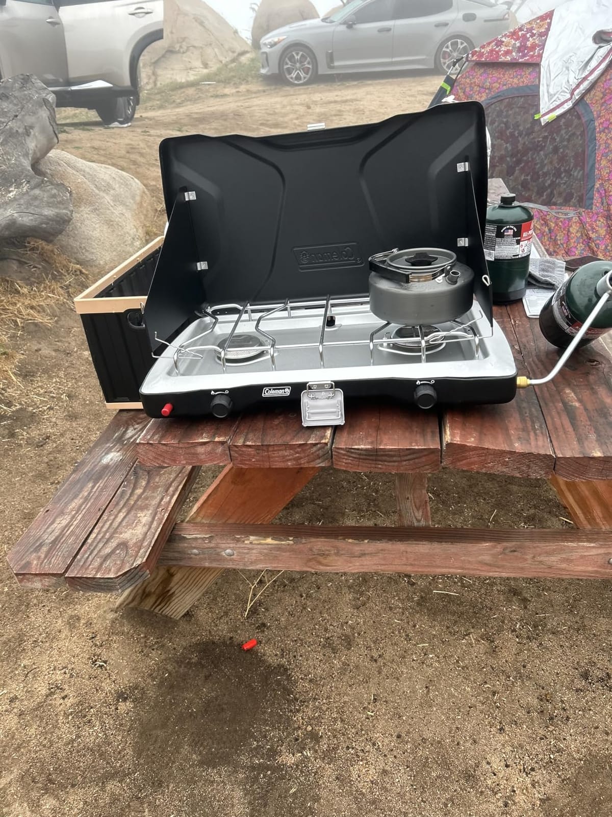 Coleman Triton+ 2-Burner Propane Camping Stove with InstaStart Ignition, Portable Camping Cooktop with 2 Adjustable Burners & Wind Guards, 22,000 BTUs of Power for Camping, Tailgating, Grilling customer photo 1