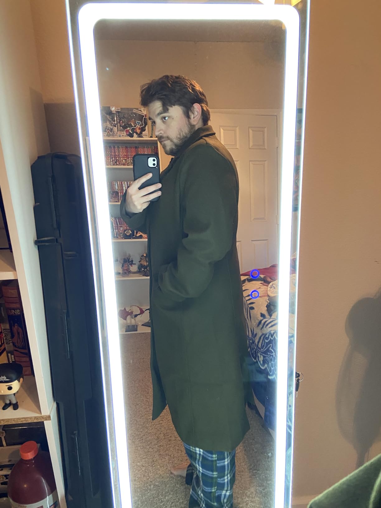 SOMTHRON Mens Trench Coat Single Breasted Long Pea Coat Overcoat | Notched Lapel, Slim Fit, Big and Tall, Business Formal Casual Suit Jacket, Winter Warm Windbreaker, Black Wool Dress Coat customer photo 2