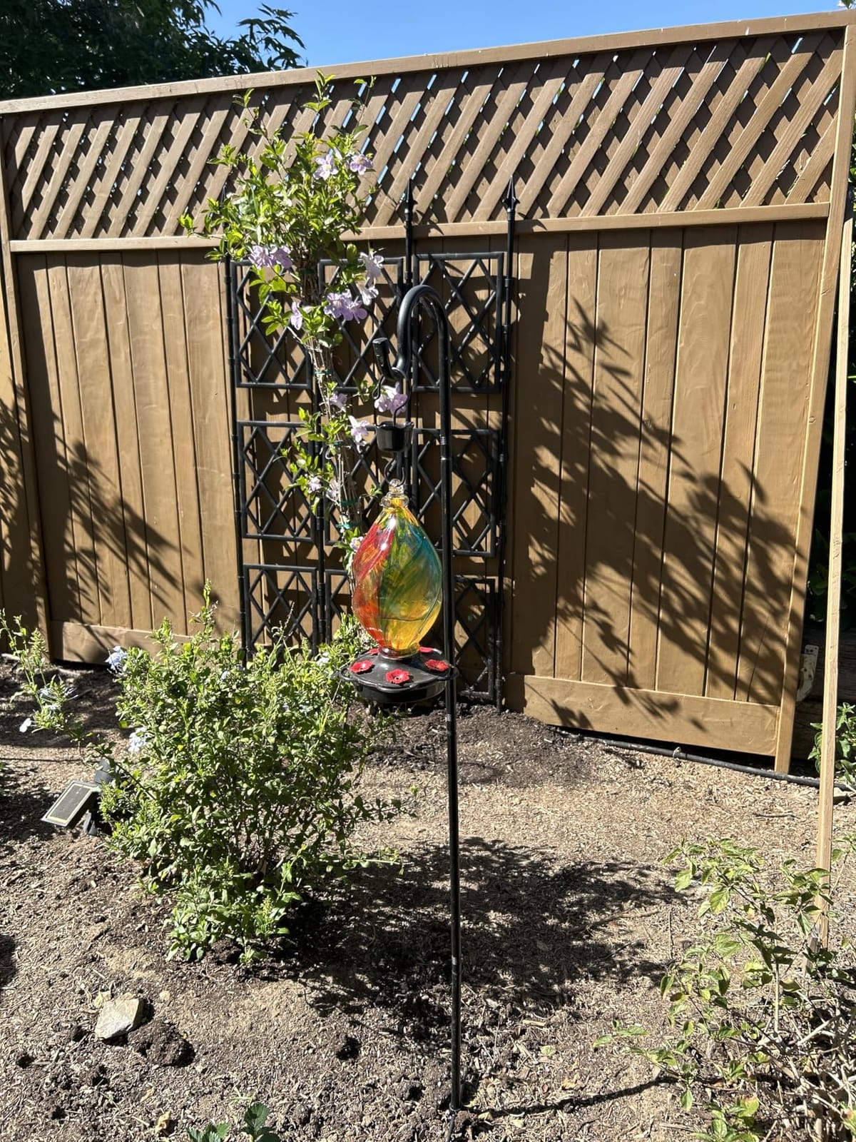 LUJII Ice Cream Shaped Spiral Hummingbird Feeder for Outdoors Hanging, Hand Blown Glass, 28 fl.oz, Leak Proof & Rustproof, Includes an Ant Moat, Unique Garden, Outside & Backyard Decor (Ribbon) customer photo 2