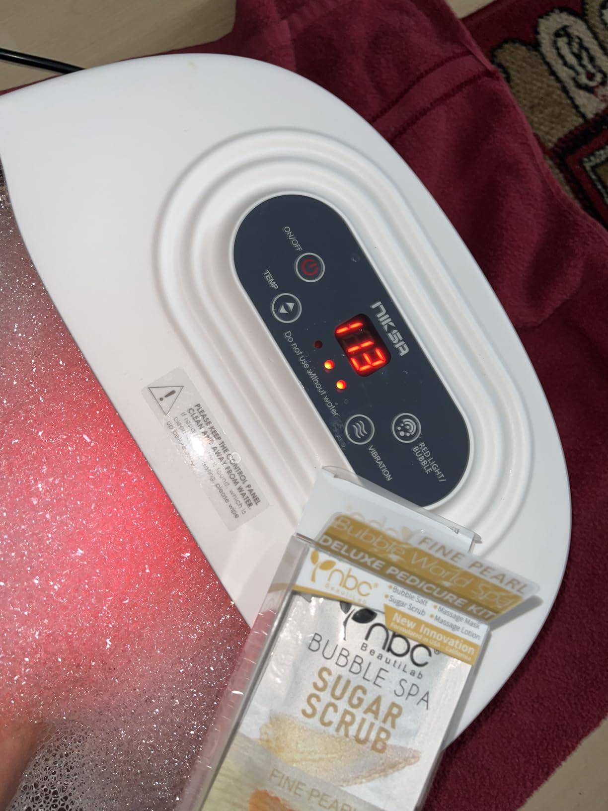 Pedicure Kit Foot Soak Set: Bubble Salt, Sugar Scrub, Massage Mask, Massage Lotion in a Box, 4 Step Foot Spa Kit for Dry Feet, Softens Calluses, Tired Feet（3 Set Lavender) customer photo 2