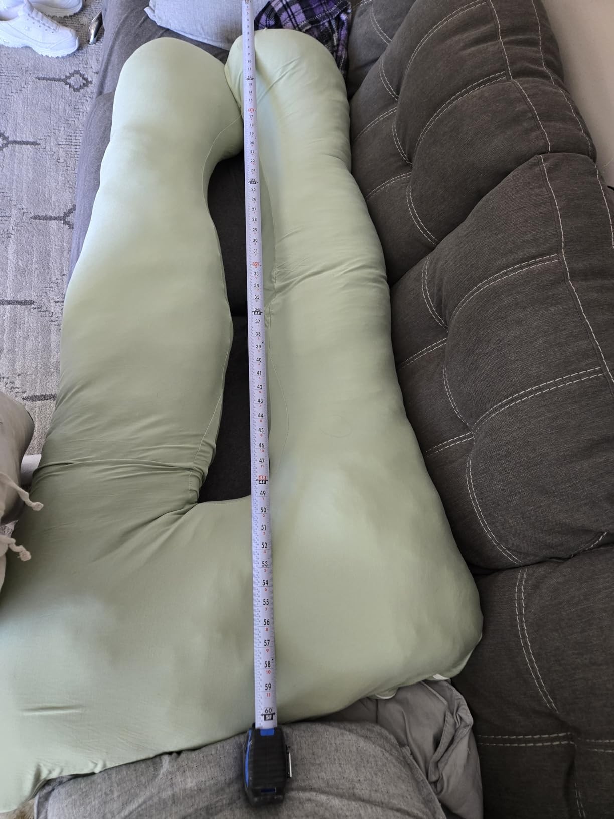 Meiz Cooling Pregnancy Pillows for Sleeping, Maternity Body Pillow for Pregnant Woman, U Shaped, with Cooling Jersey Cover customer photo 2