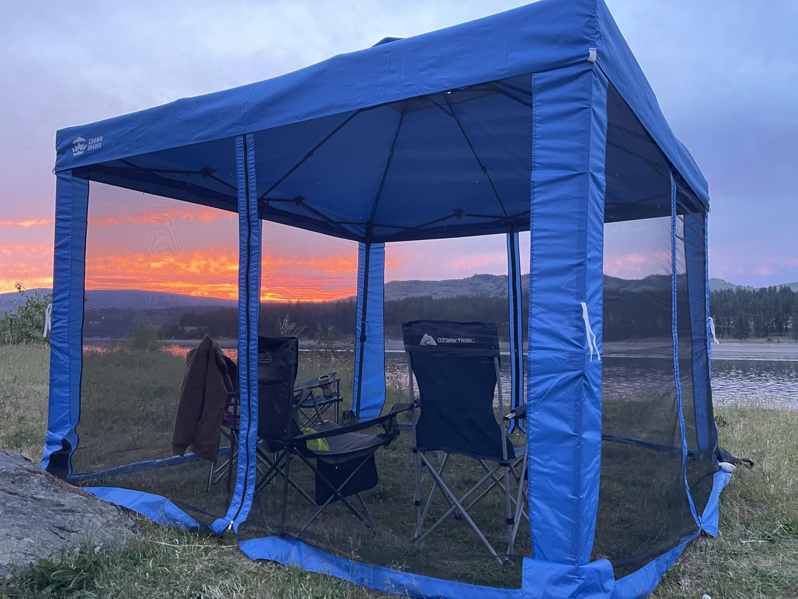 CROWN SHADES Gazebo 10x10 Pop Up Canopy with Mosquito Netting, Beige | Screen Tent with 4 Ropes, 8 Stakes, 4 Sandbags and Wheeled Storage Bag, Canopy for Patio & Backyard Parties, Camping&Events customer photo 2