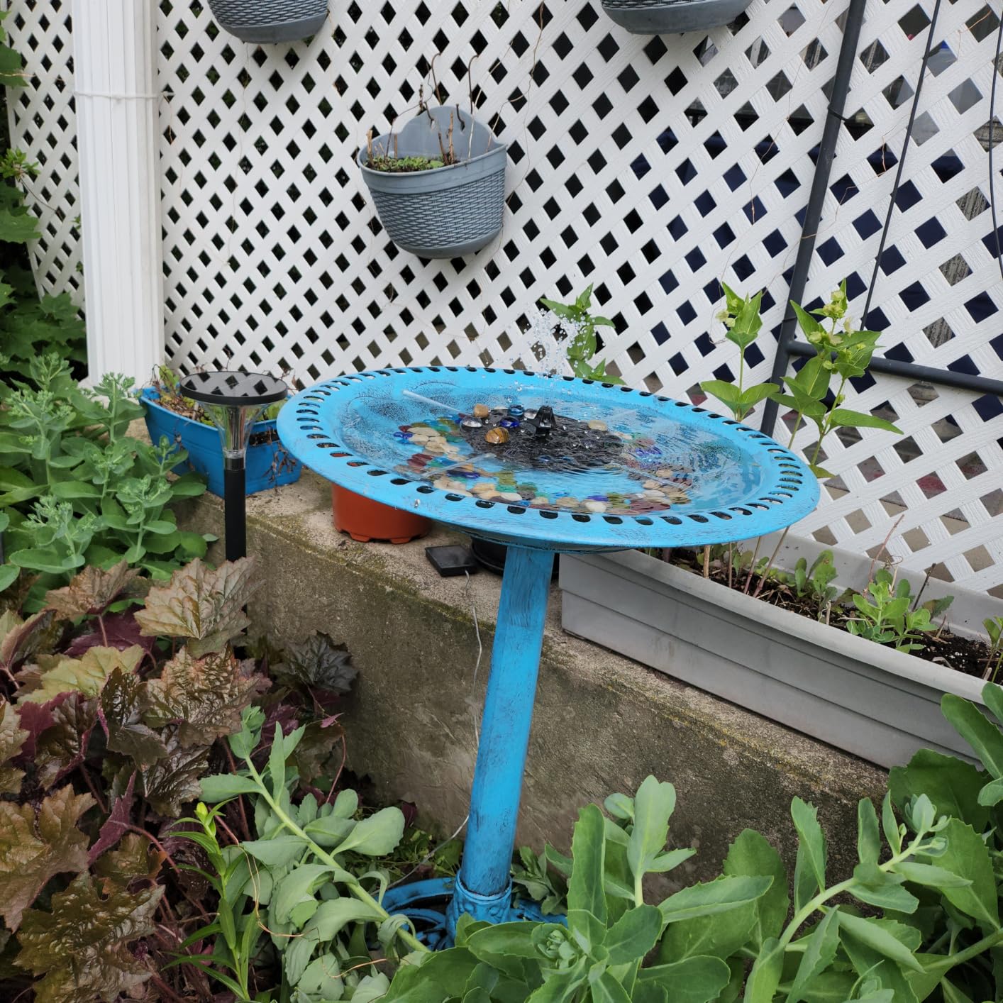 VIVOHOME Bird Bath with Solar Fountain for Outside, Pedestal, Bronze customer photo 2