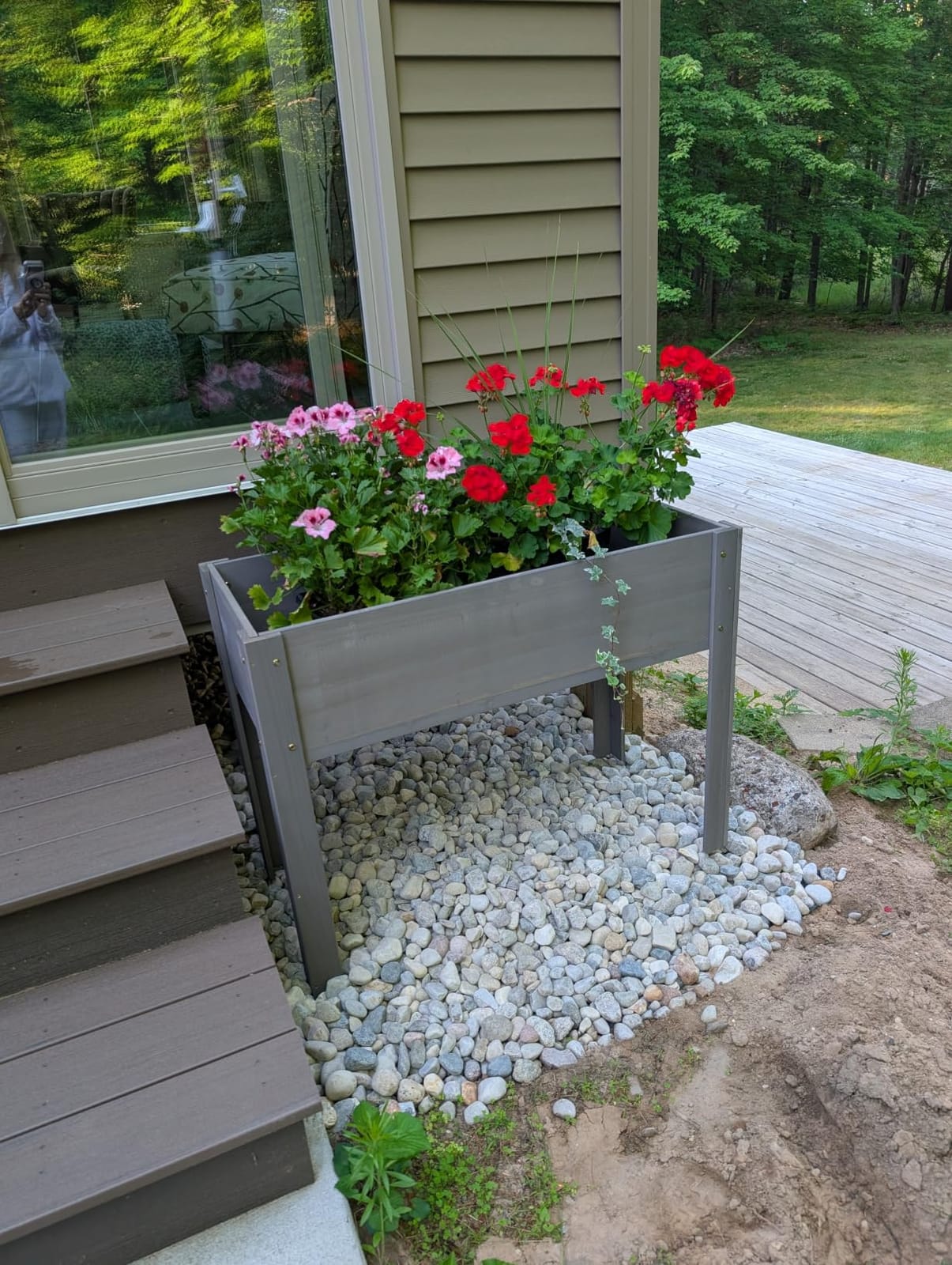 Raised Garden Bed with Legs, 48×24×30 Cedar Wood Elevated Planter Box | Large Growing Capacity, Premium Cedar Wood, Drainage Holes & Liner, Perfect for Outdoor Gardening, Ergonomic Gardening Height customer photo 1