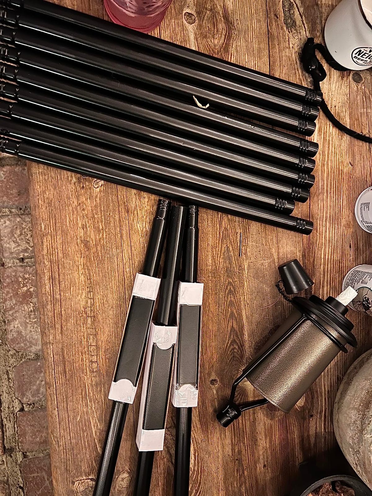 TIKI Simply Metal Outdoor Torches 4 Pack Weather-Resistant Backyard Decor customer photo 2