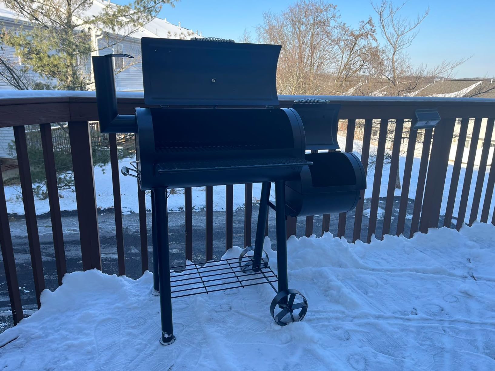 MFSTUDIO Barrel Charcoal Grill w/Offset Smoker w/ 512 SQ.IN. Cooking Area customer photo 1
