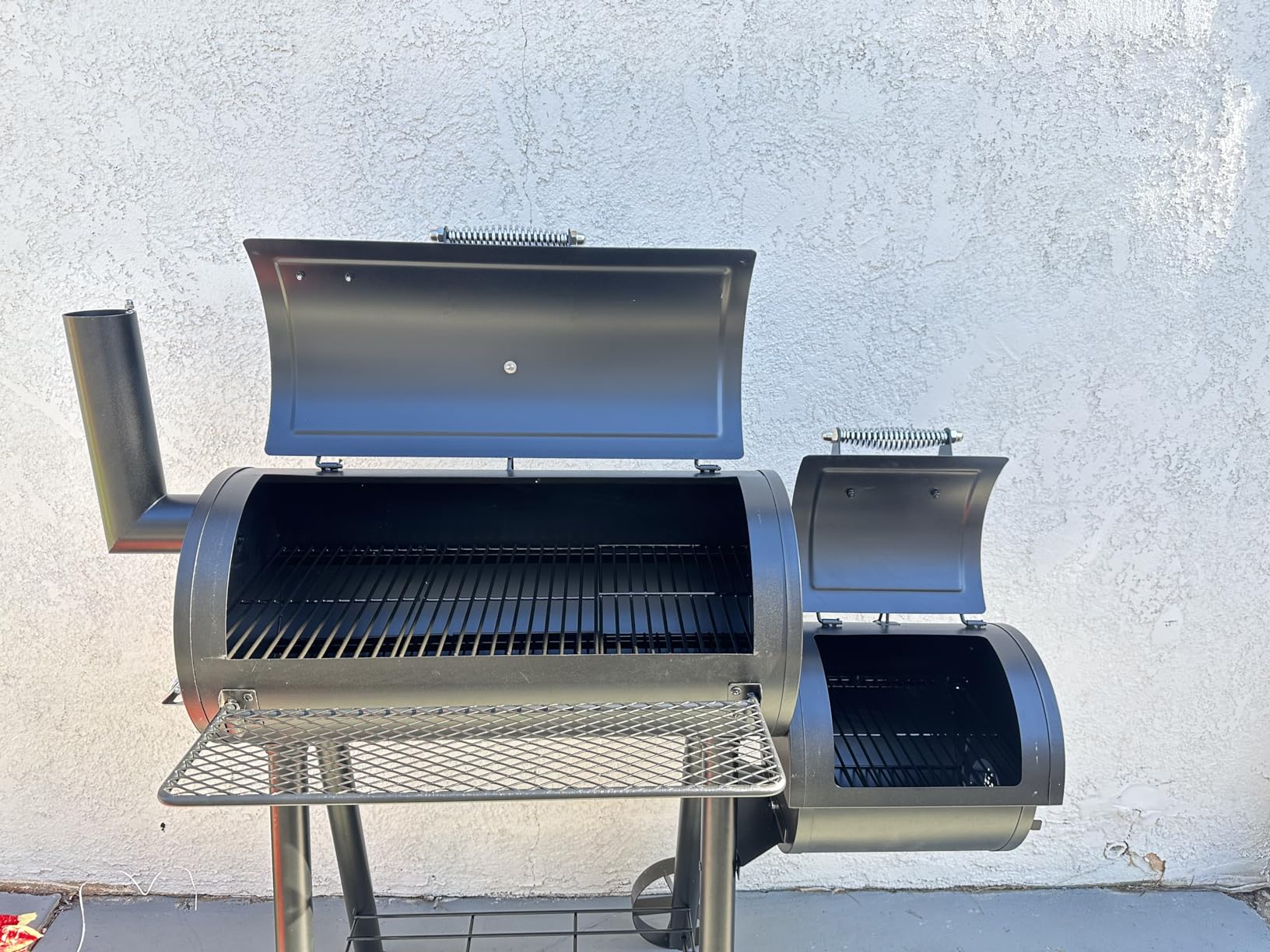 MFSTUDIO Barrel Charcoal Grill w/Offset Smoker w/ 512 SQ.IN. Cooking Area customer photo 2