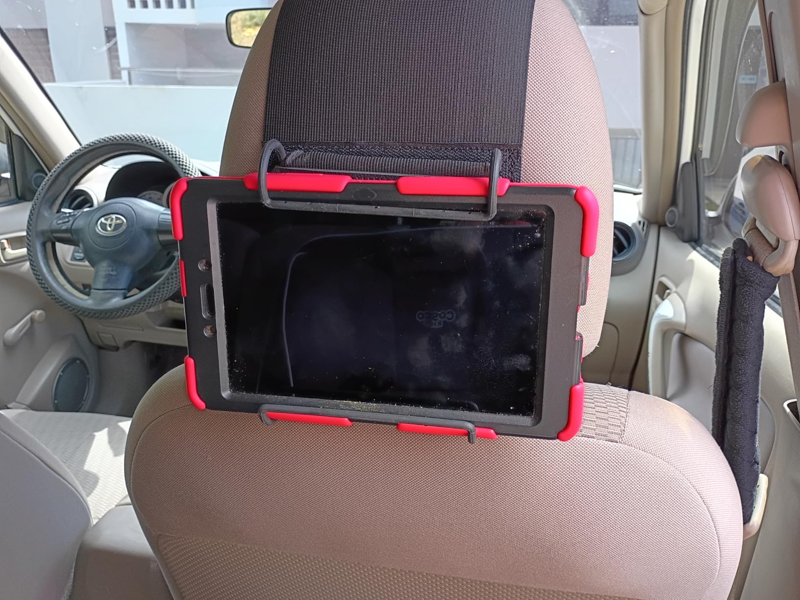 WONNIE Car Tablet Holder, Upgraded iPad Holders for Car Mount Headrest, iPad Mount Back Seat for Kids with Anti-Slip Strap, Silicone Holding Net/Fits All 7-12.9'' Tablets, 2 Pack customer photo 1