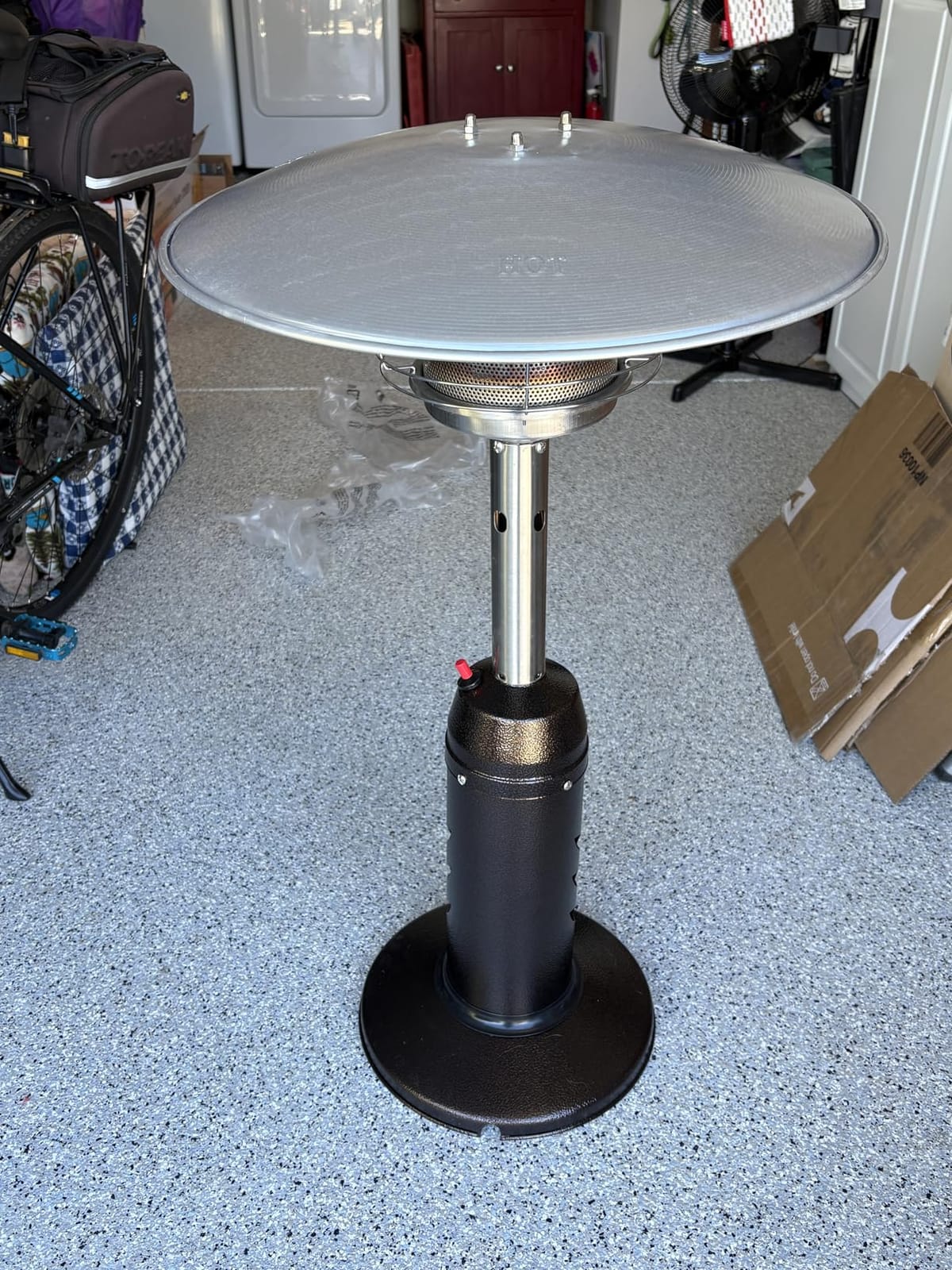 Tangkula Tabletop Propane Patio Heater, 11,000 BTU Portable Outdoor Heater W/Adjustable Flame, Simple Ignition System, Tipping-Over Protection, Ideal for Courtyard, Garden, Patio Restaurant (Black) customer photo 1