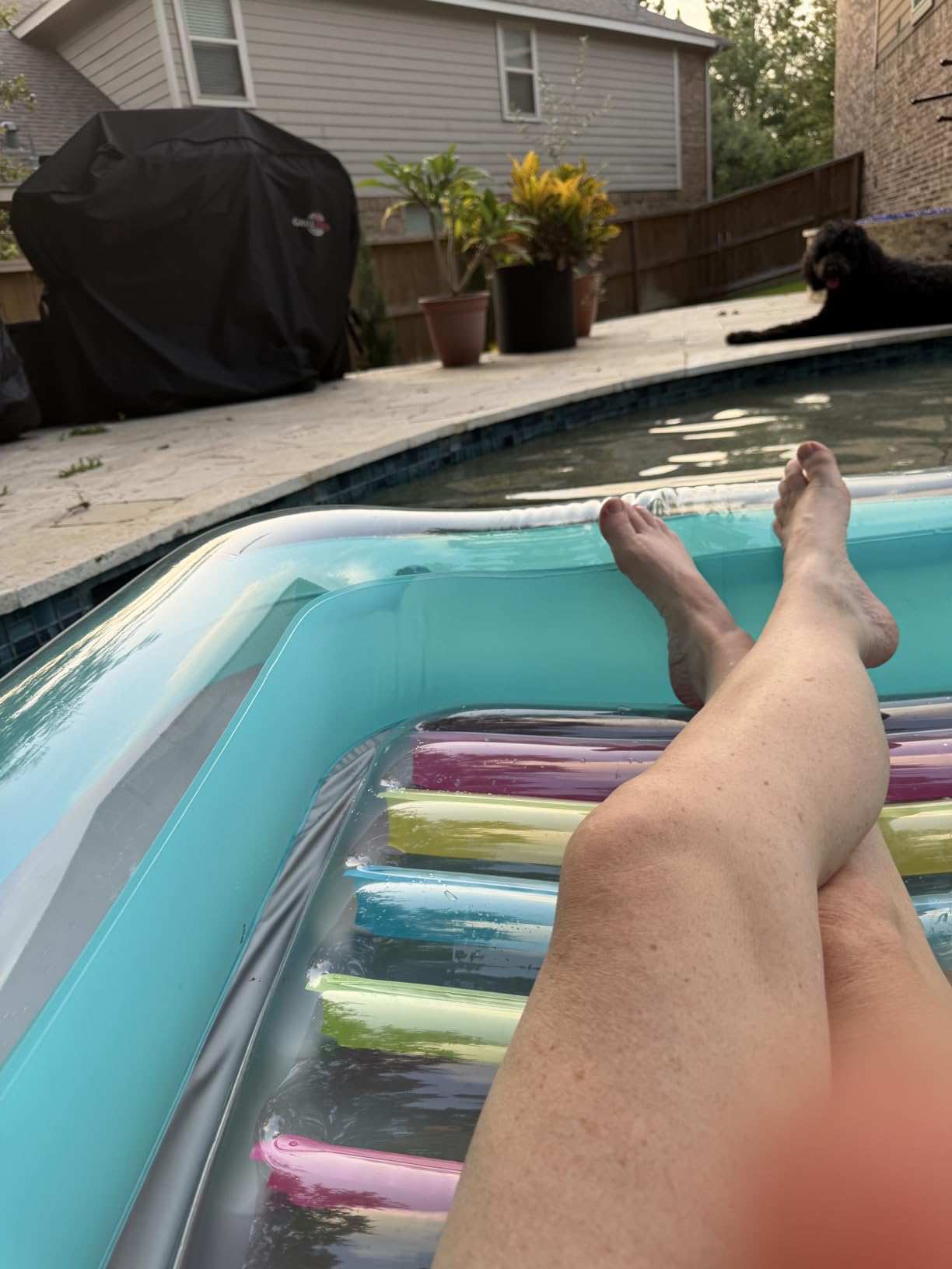 Inflatable Tanning Pool Lounger Float - Jasonwell 4 in 1 Sun Tan Tub Sunbathing Pool Lounge Raft Floatie Toys Water Filled Tanning Bed Mat Pad for Adult Blow Up Kiddie Pool Kids Ball Pit Pool (L) customer photo 2