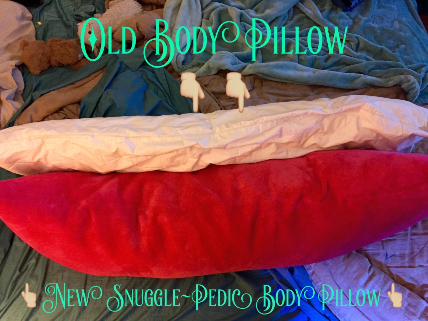 Snuggle-Pedic Body Pillow for Side Sleepers for Adults - Full Body Maternity Pillow Support Legs, Belly & HIPS - Shredded Memory Foam & Cooling Pregnancy Pillow Cover - 20x54 Light Gray customer photo 2