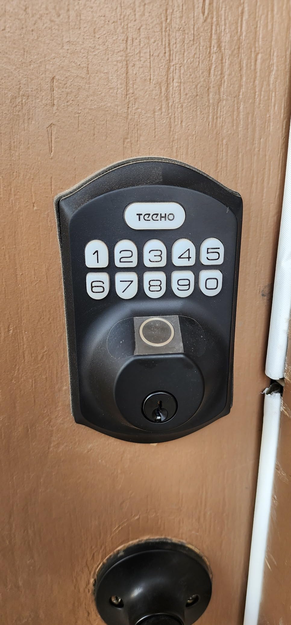 TEEHO TE002 Fingerprint Deadbolt with Keypad for Front Door, Matte Black customer photo 1