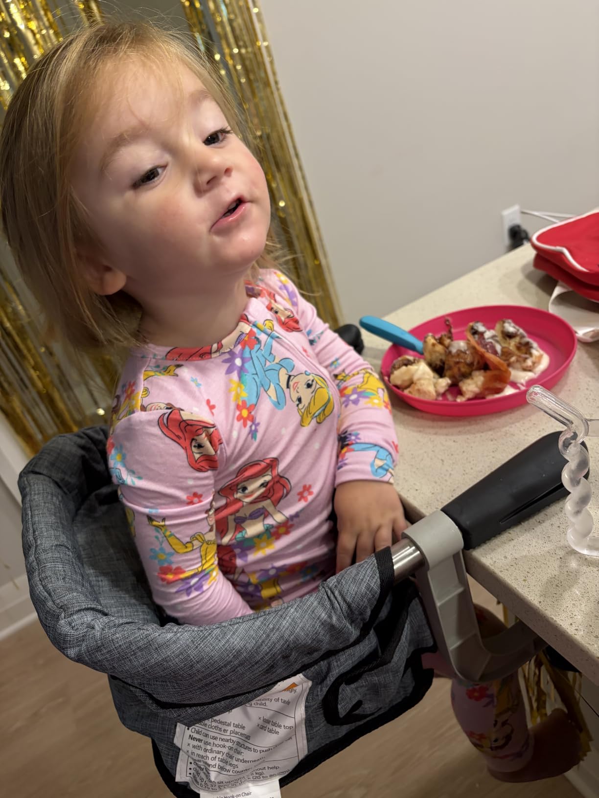 Hook On High Chair, Portable Clip On Baby Feeding Seat, Grey customer photo 2