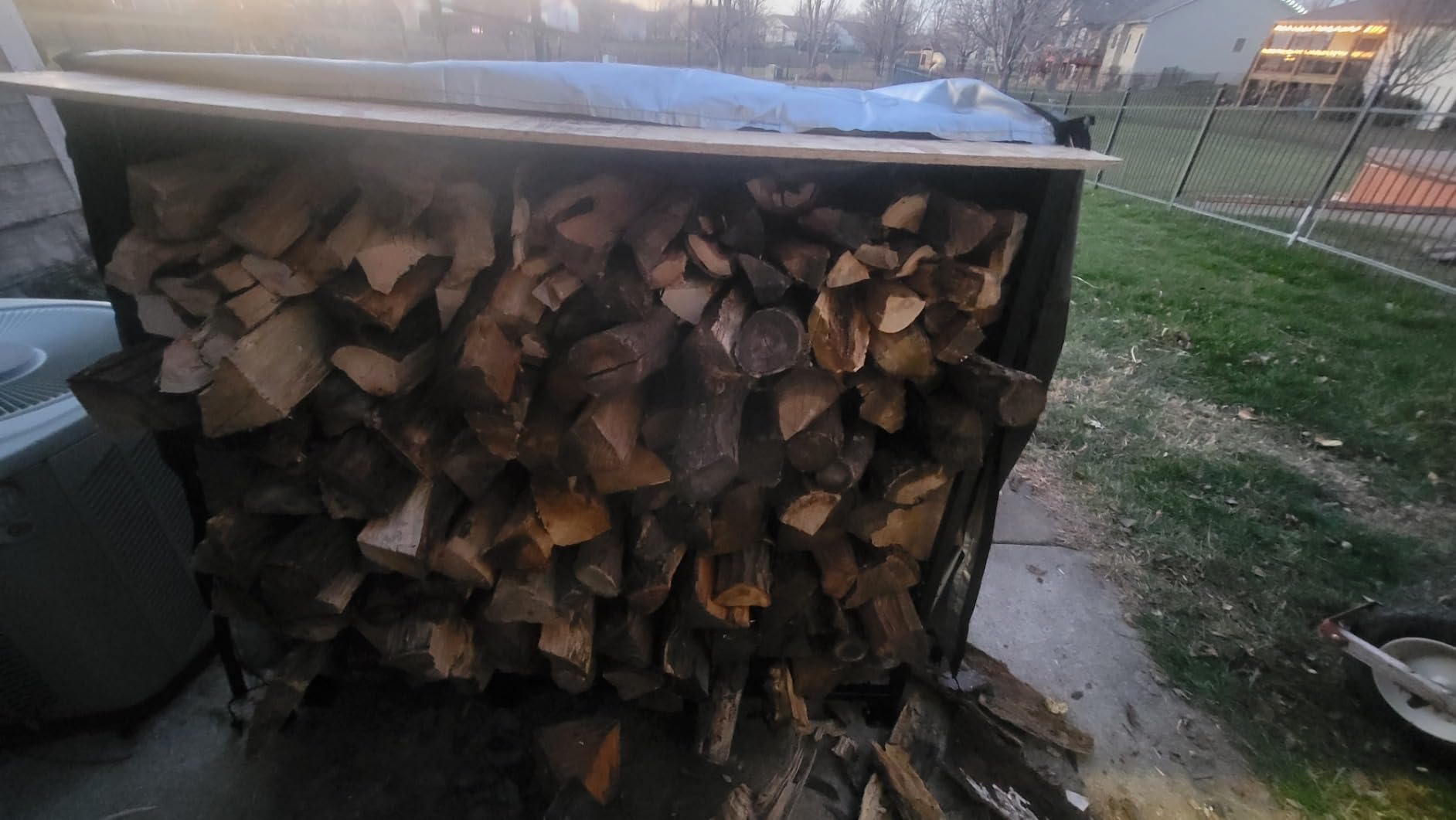 nalone 4FT Outdoor Firewood Rack with Cover, Heavy Duty Square Strong Stand Rack with Waterproof Cover for Fireplace Fire Pits Wood Pile Storage Holder Lumber Rack customer photo 1
