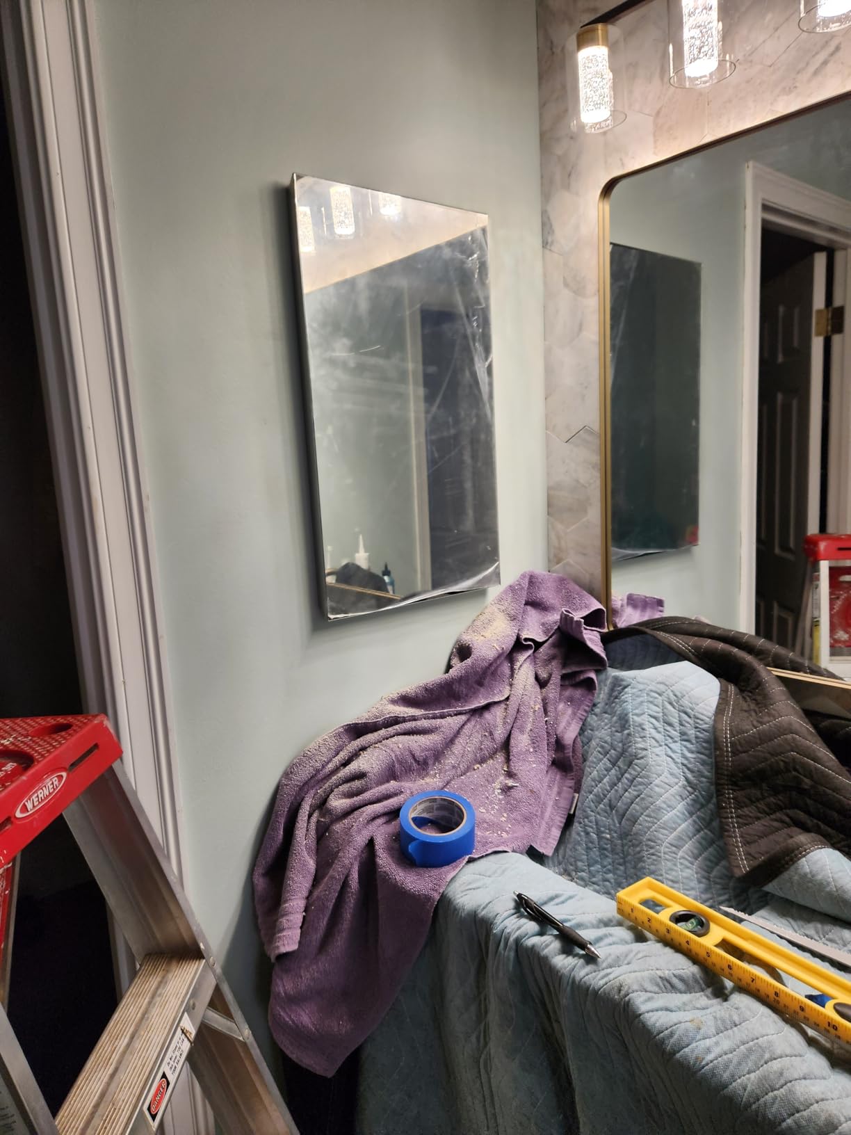 Fundin Stainless Steel Medicine Cabinet, Bathroom Mirror Cabinet, Surface Mount and Recess Mount, 23.6 x 25.6 inch, with Unique Half-Shelves for Greater Storage adjustability customer photo 1