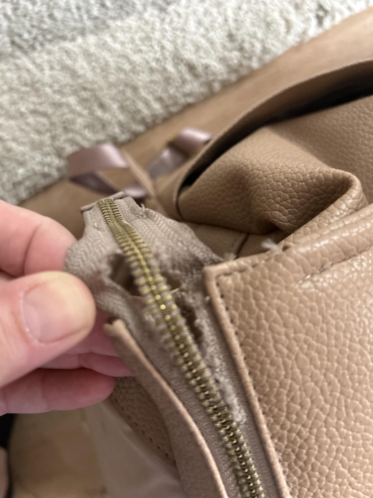 Freshly Picked Classic Diaper Bag II Backpack – Premium Vegan Leather, Large Capacity Baby Bag with Changing Pad, Stylish & Functional for Moms & Dads, Butterscotch customer photo 1