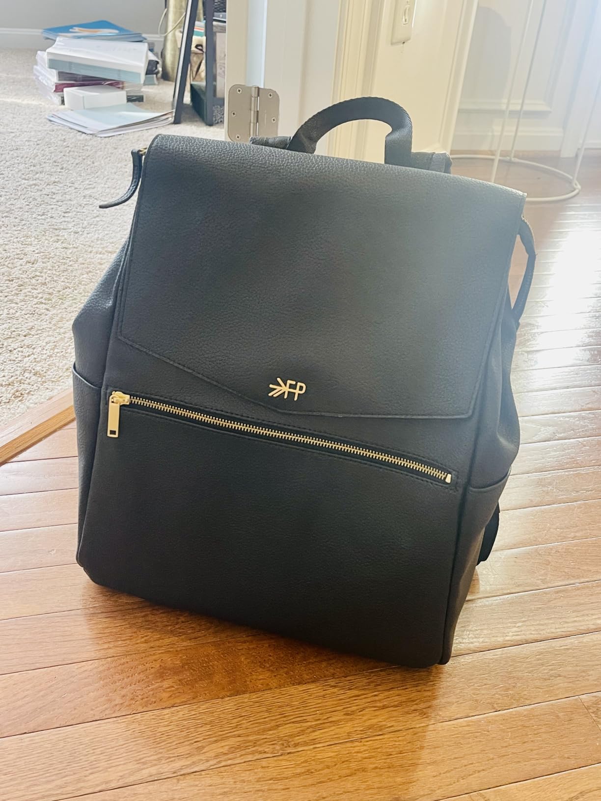 Freshly Picked Classic Diaper Bag II Backpack – Premium Vegan Leather, Large Capacity Baby Bag with Changing Pad, Stylish & Functional for Moms & Dads, Butterscotch customer photo 2
