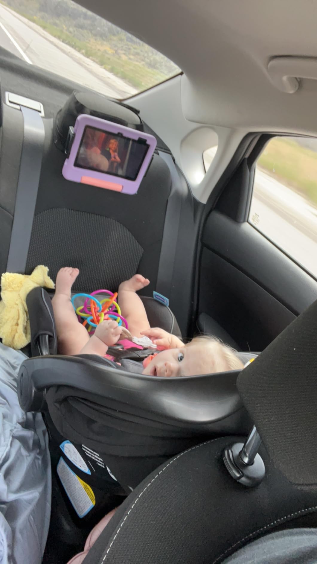2 Pack Car Headrest Tablet Holder, iPad Holder for Car Backseat, Anti-Slip Strap and Holding Board Fits All 4.7