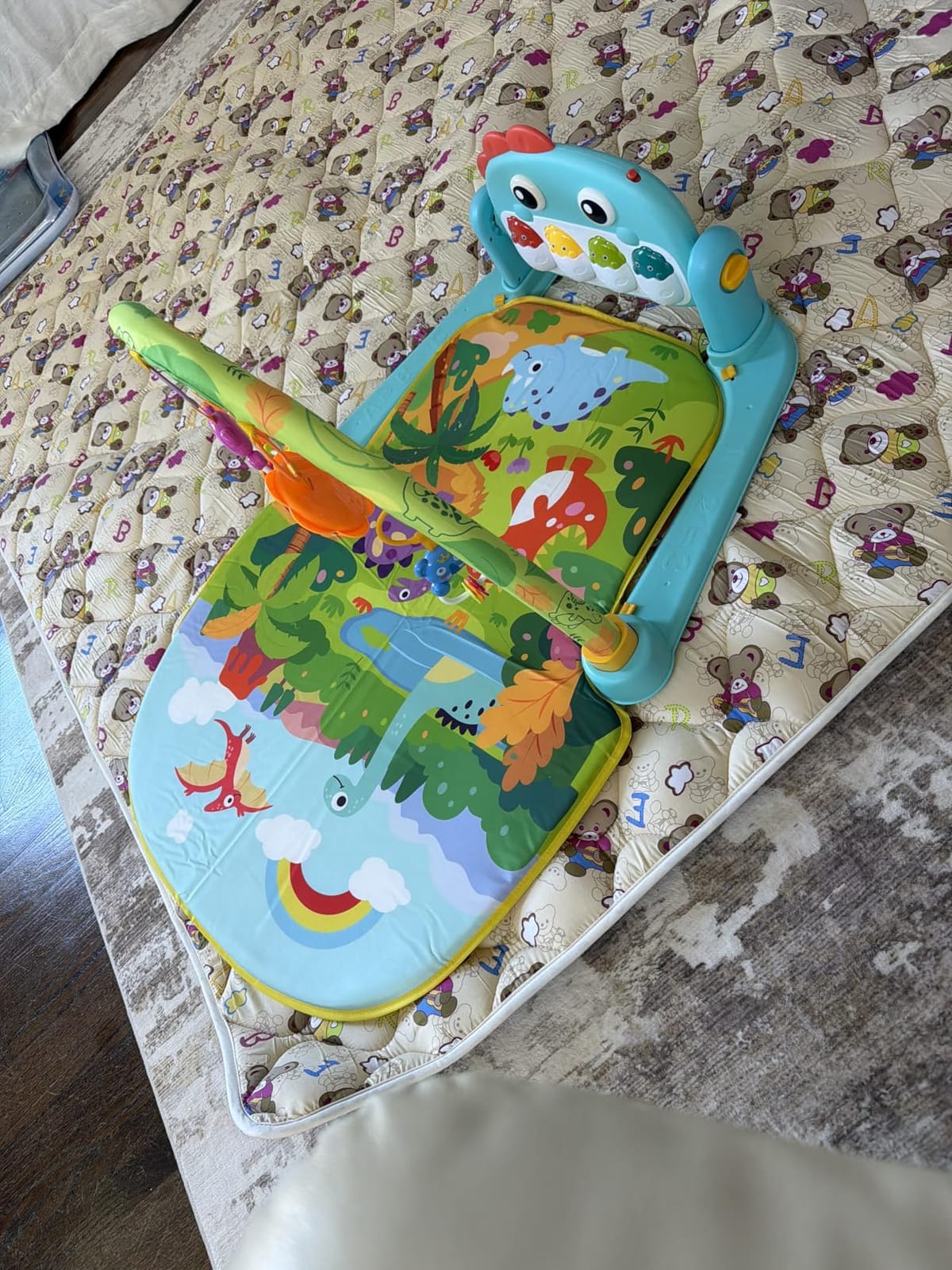 UMIKU Baby Gym Play Mat Baby Gifts Tummy Time Mat Activity Center, Dinosaur customer photo 1