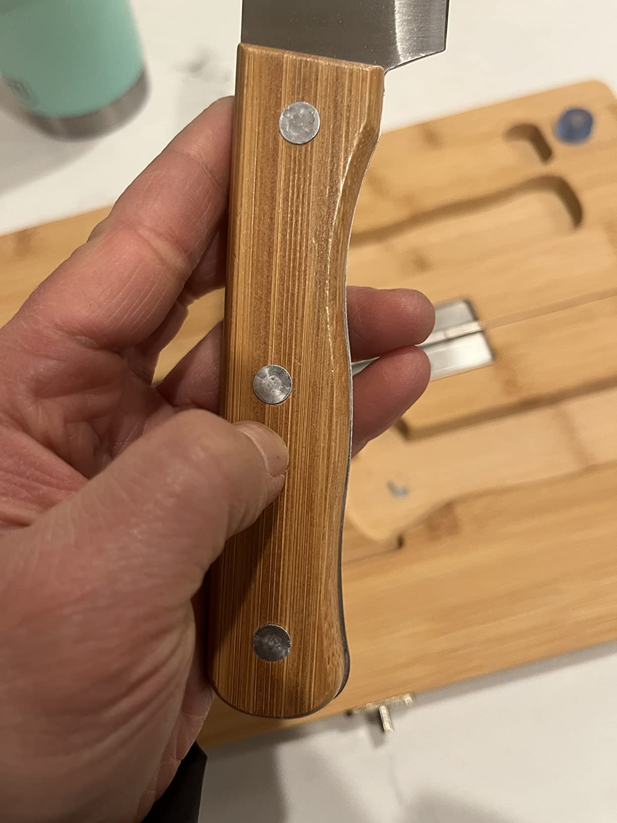 ustPack Along Cutting Board with Knife Made of Bamboo for Portable Food Preparation with Moisture Resistant and eco Friendly Design for Camping and Everyday use customer photo 1