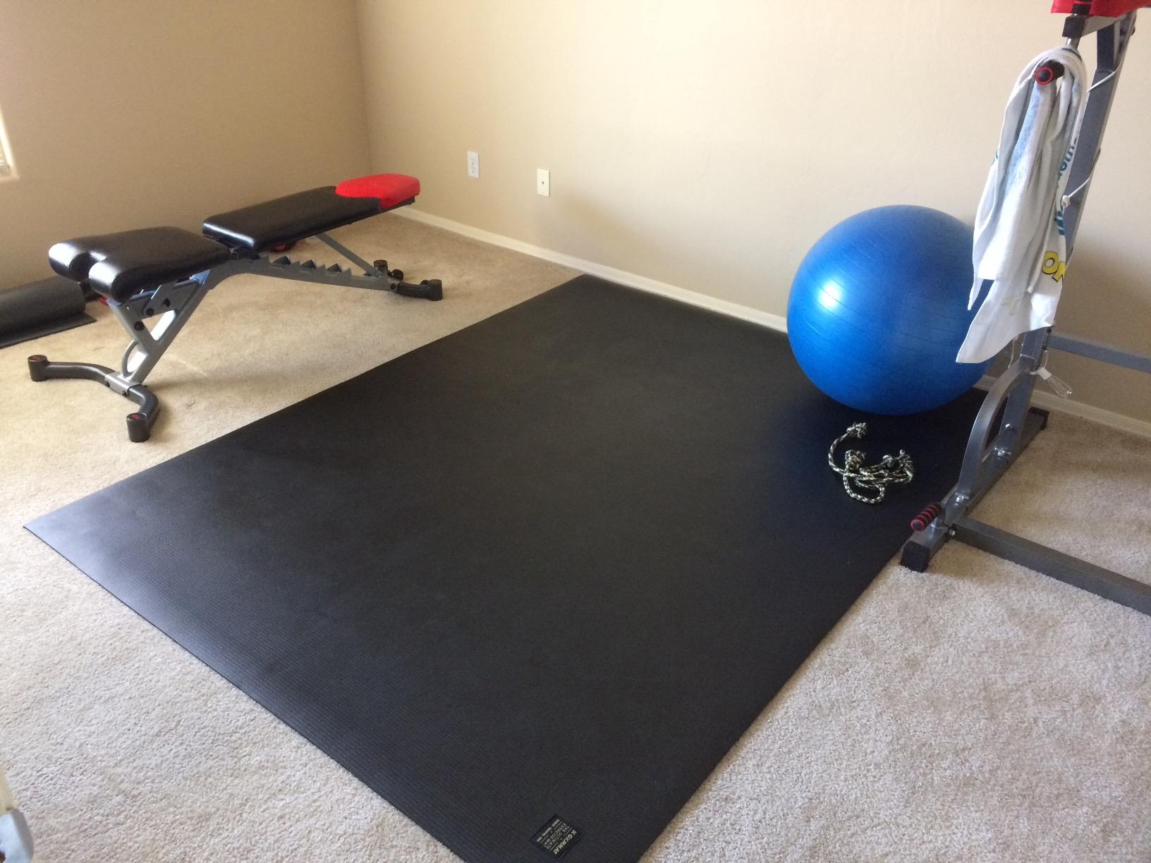 GXMMAT Extra Large Exercise Mat 16'x6'/12'x6'/10'x6'/8'x6'(7mm) customer photo 1