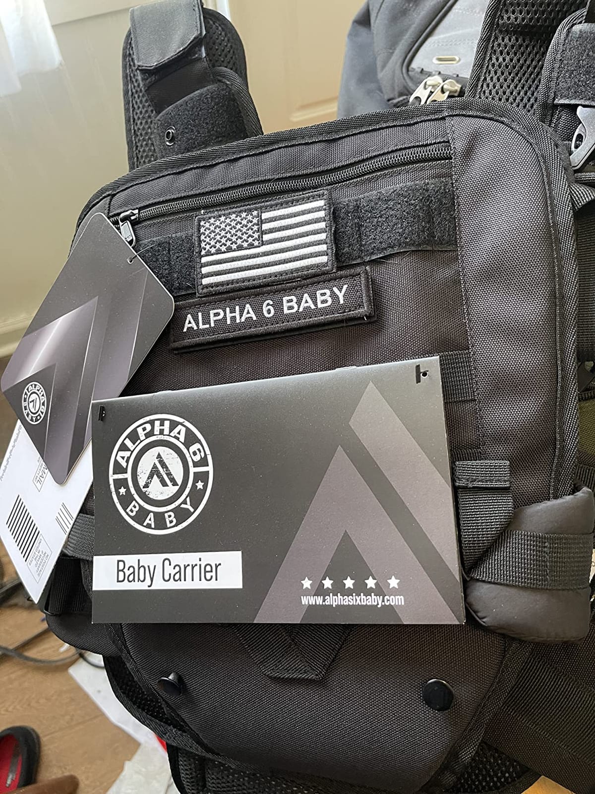 Front Facing Baby Carrier for Dad | Ergonomic Baby Carrier for Men | Infant to Toddler | Military Design Holder with Lumbar Support | Great for Hiking and Travel | MOLLE Compatible | Black customer photo 2
