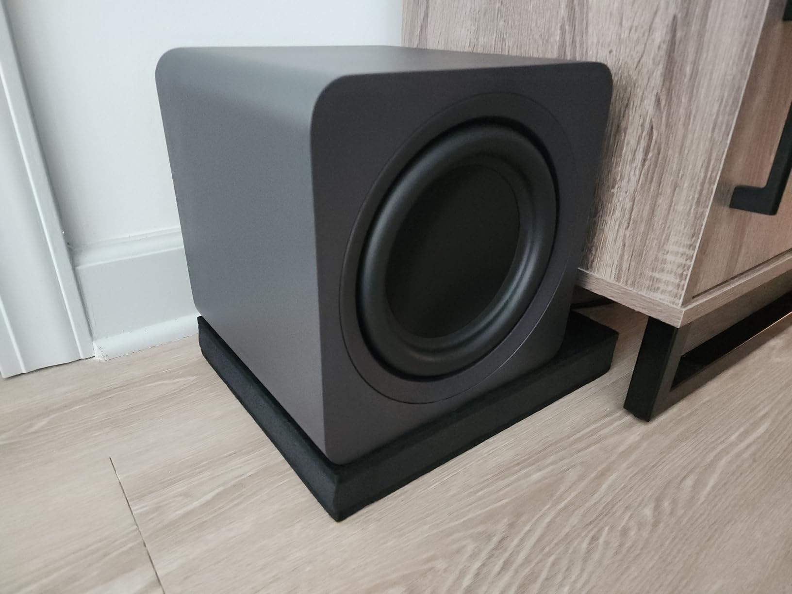 2-Pack for 8''- 10'' Studio Monitor Noise Isolation Pads Subwoofer Platform Speaker Riser 3-Layer Acoustic Stand Foam Stereo Vibration Isolation Stabilizer Base (15.5'' x 13'') customer photo 1