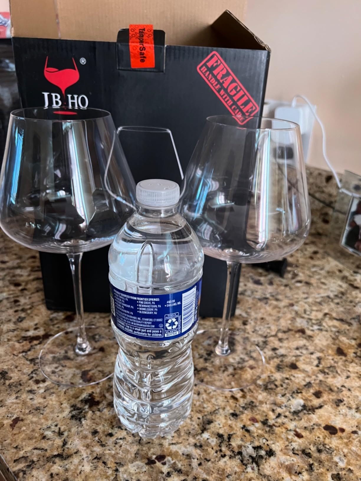 JBHO Set of 4-21 Ounce Hand Blown Italian Style Crystal Burgundy Wine Glasses - Lead-Free Premium Crystal Clear Glass - Gift-Box for any Occasion customer photo 1