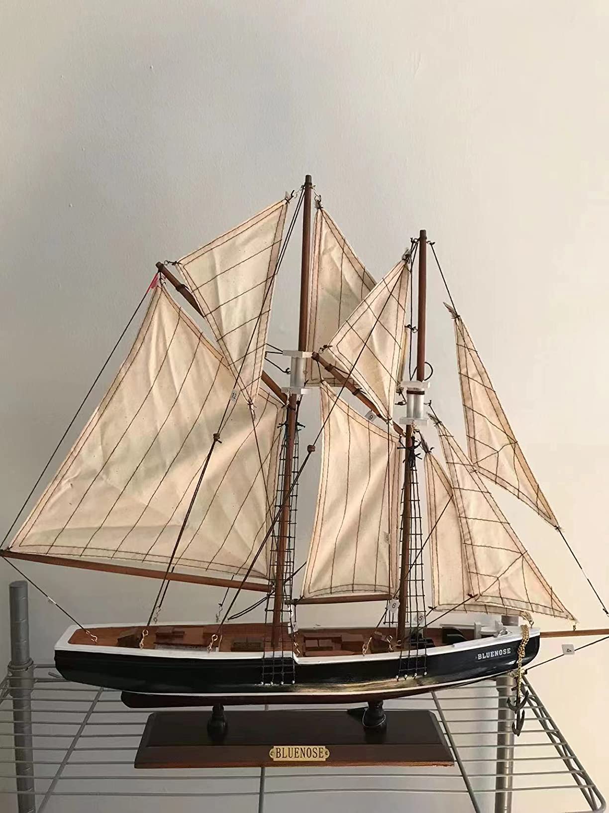 SAILINGSTORY Wooden Sailboat Model Ship Bluenose 1/80 Scale Replica Medium | Handcraft Authentic Details, Nautical Decor customer photo 1