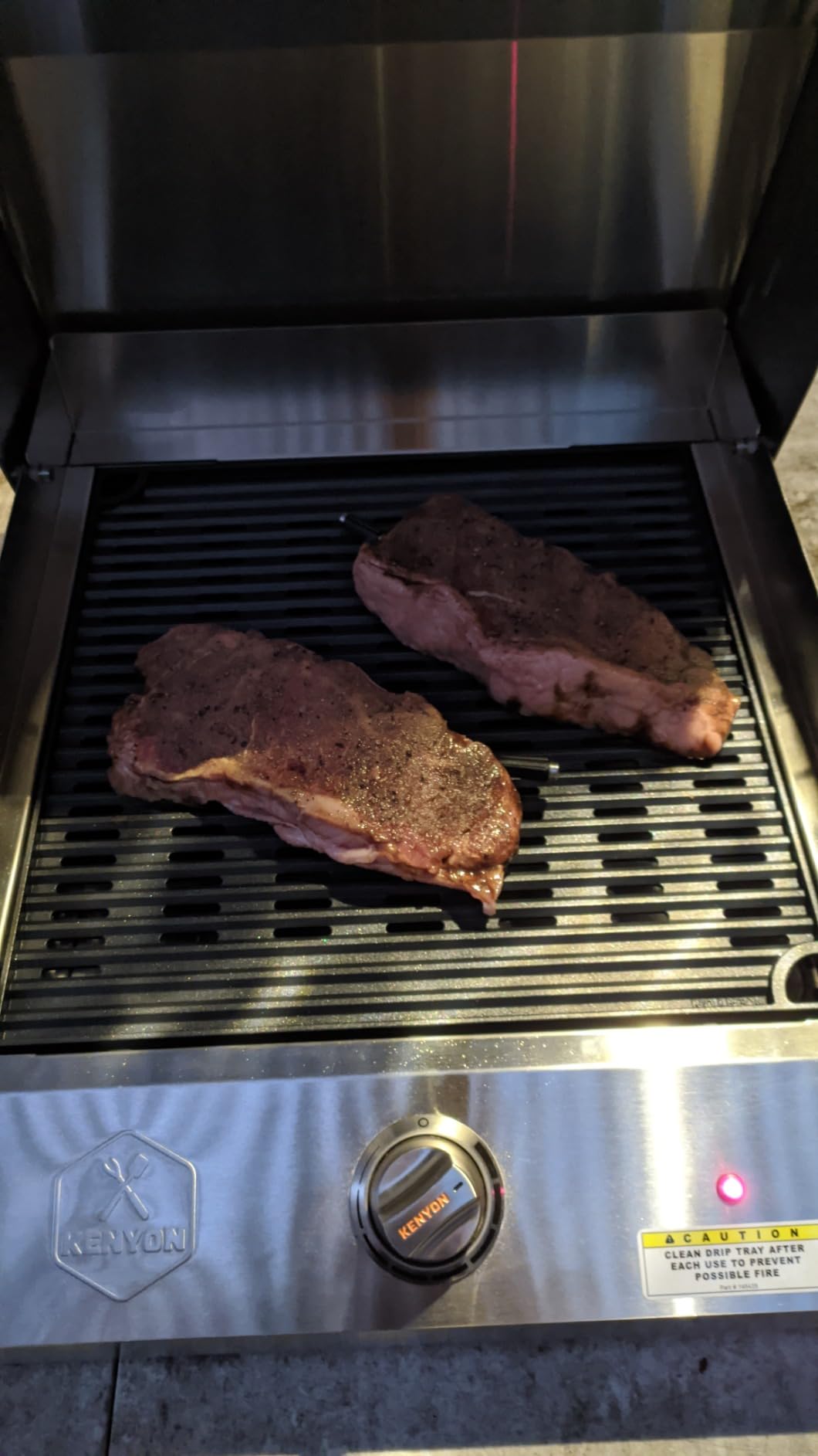 Kenyon G2 Portable Tabletop Electric Grill, 1440W Single Burner, Stainless Steel Body, Cast Aluminum Grate, UL Approved Grill For Indoor And Outdoor Use, Removable Lid, Dishwasher Safe, 120Volts customer photo 1