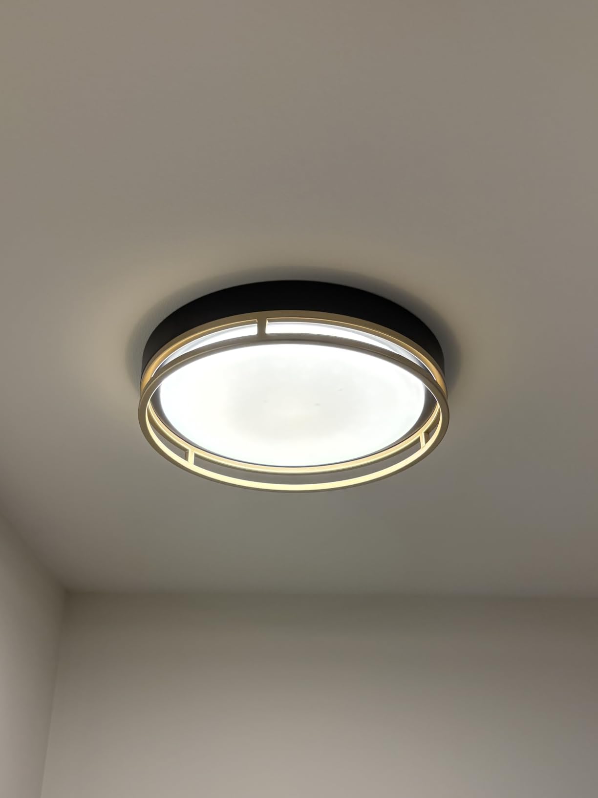 12.5 Inch LED Flush Mount Ceiling Light Fixture, 26W, Super Bright 1700 Lumens, 3 Color 3000K/4000K/5000K, Dimmable Ceiling Lamp for Bedroom Hallway Bathroom Kitchen Laundry (Black Gold) customer photo 1